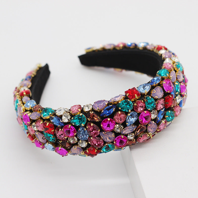 Baroque Headband Geometric Wide Side Full Diamond