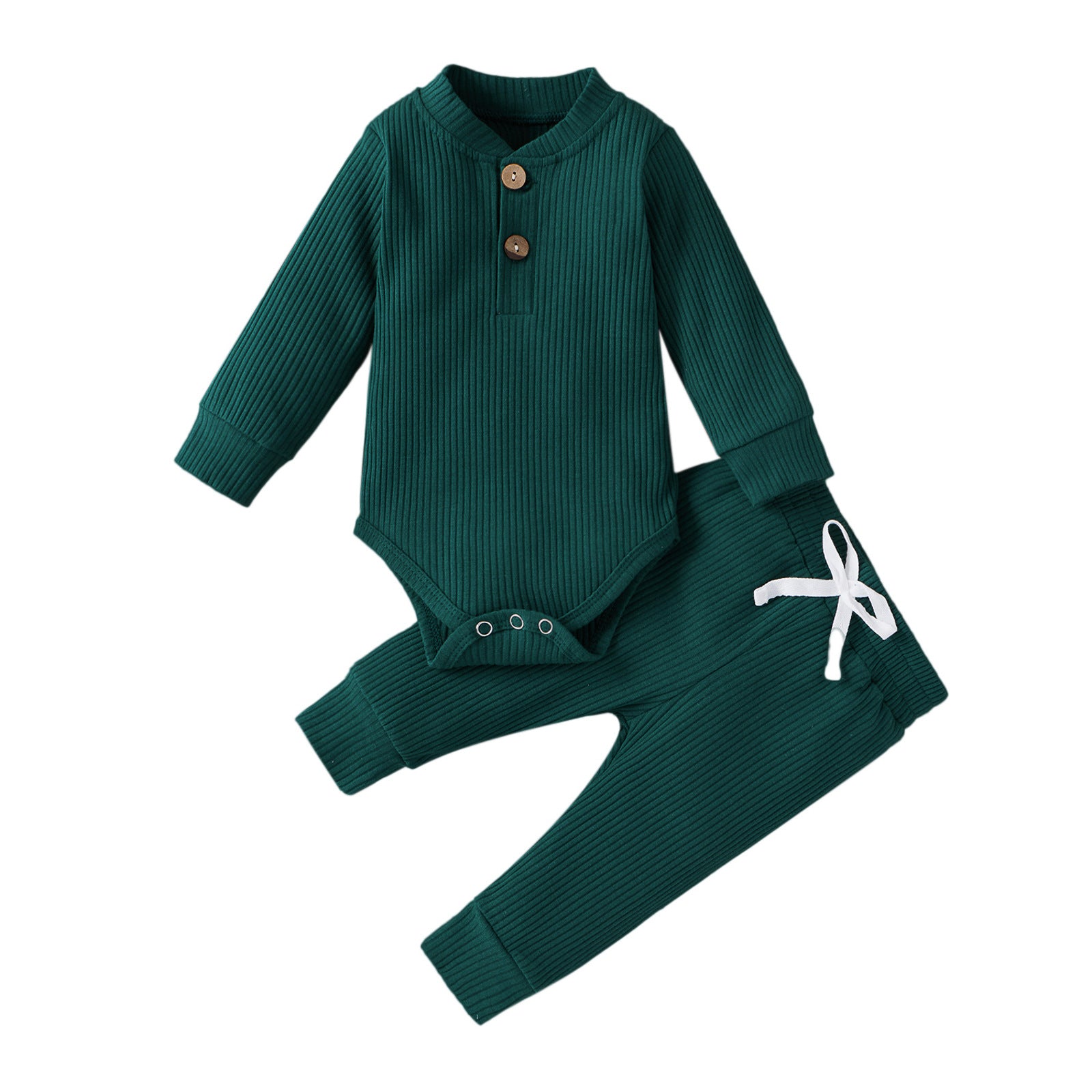 Boys And Girls Stand-up Collar Jumpsuit Long-sleeved Romper Trousers Two-piece Set