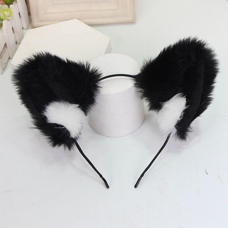 Cute Sweet Beauty Friends Cat Ears Cos Plush Hair Accessories Headband Net Celebrity Live Photo Props