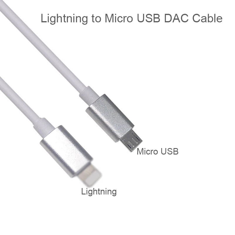 5ft OTG Lightning to Micro USB DAC Cable for iPhone12 X 8 7 iPad MOOER EG150 Roland GO MIXER PRO MIDI Keyboard Electric Blowpipe