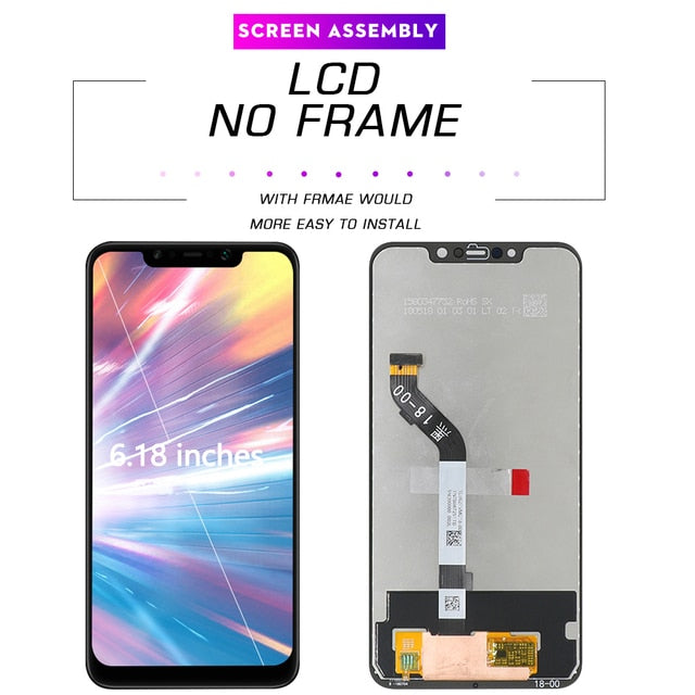 6.18" AAA Original LCD for Xiaomi Pocophone F1 LCD Display with Frame Screen for Poco F1 LCD Touch Screen Display Parts