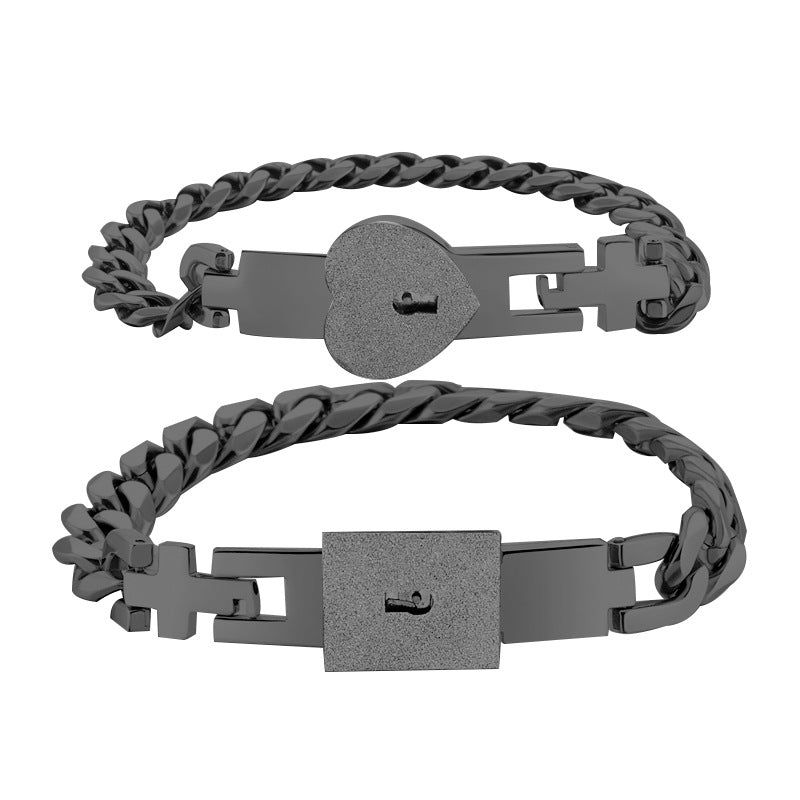 Male and female concentric lock interlock key bracelet