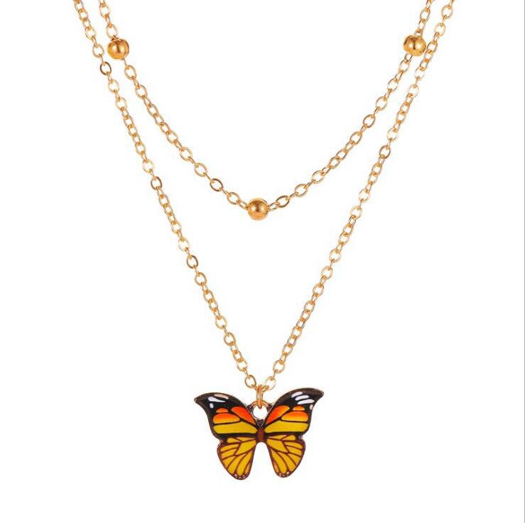 Colorful butterfly necklace