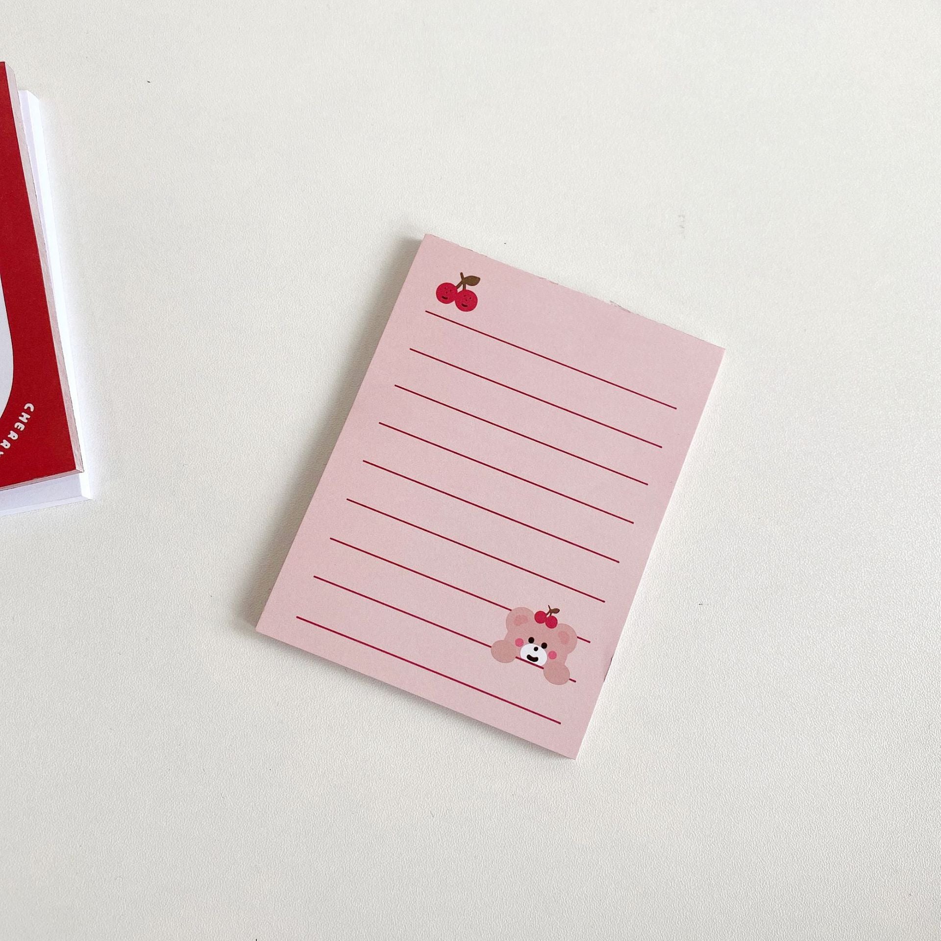 Cute Cherry Bear Memo Pad Can Be Teared And Portable