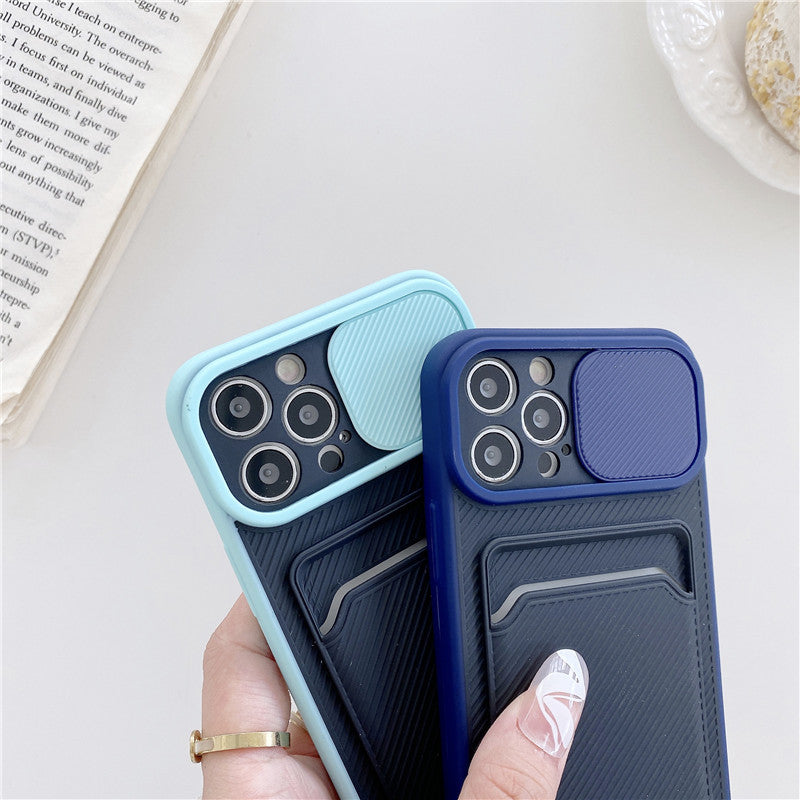 Sliding Lens Card Protective Sleeve Mobile Phone Case