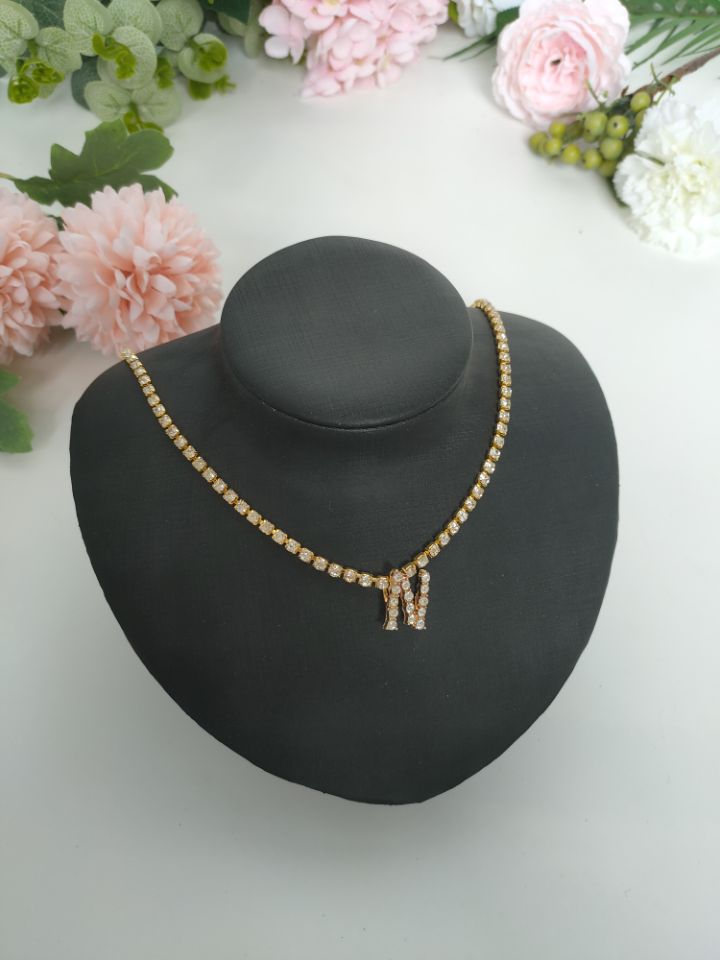 Rhinestone Pendant Simple Alloy Necklace