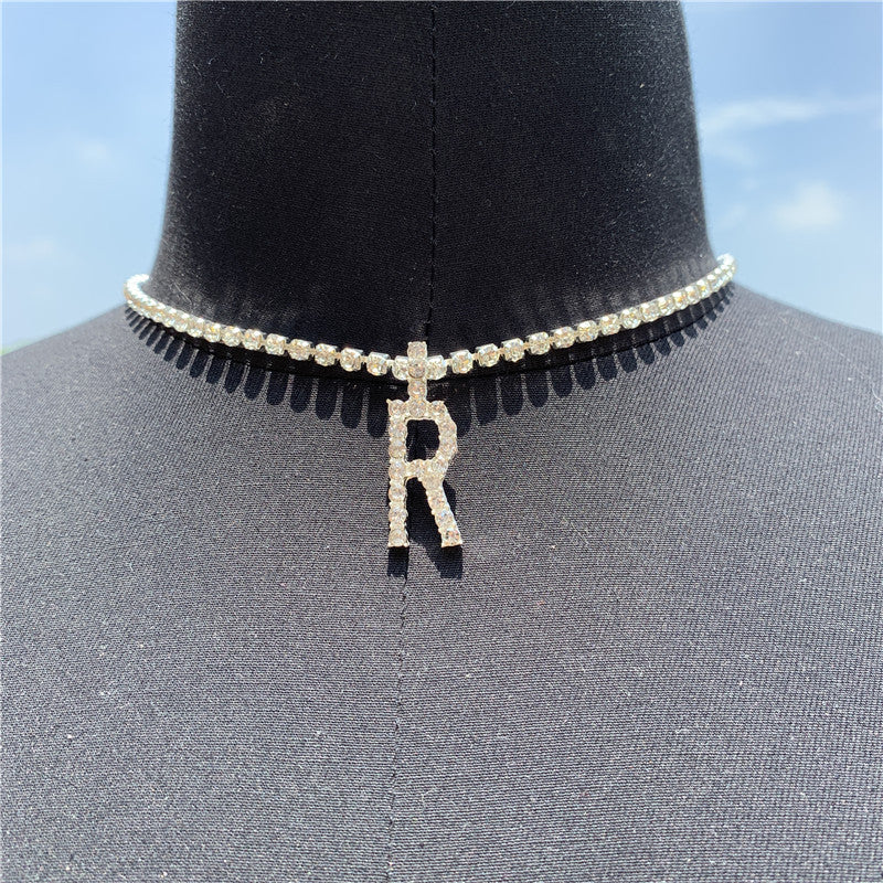 Rhinestone Pendant Simple Alloy Necklace