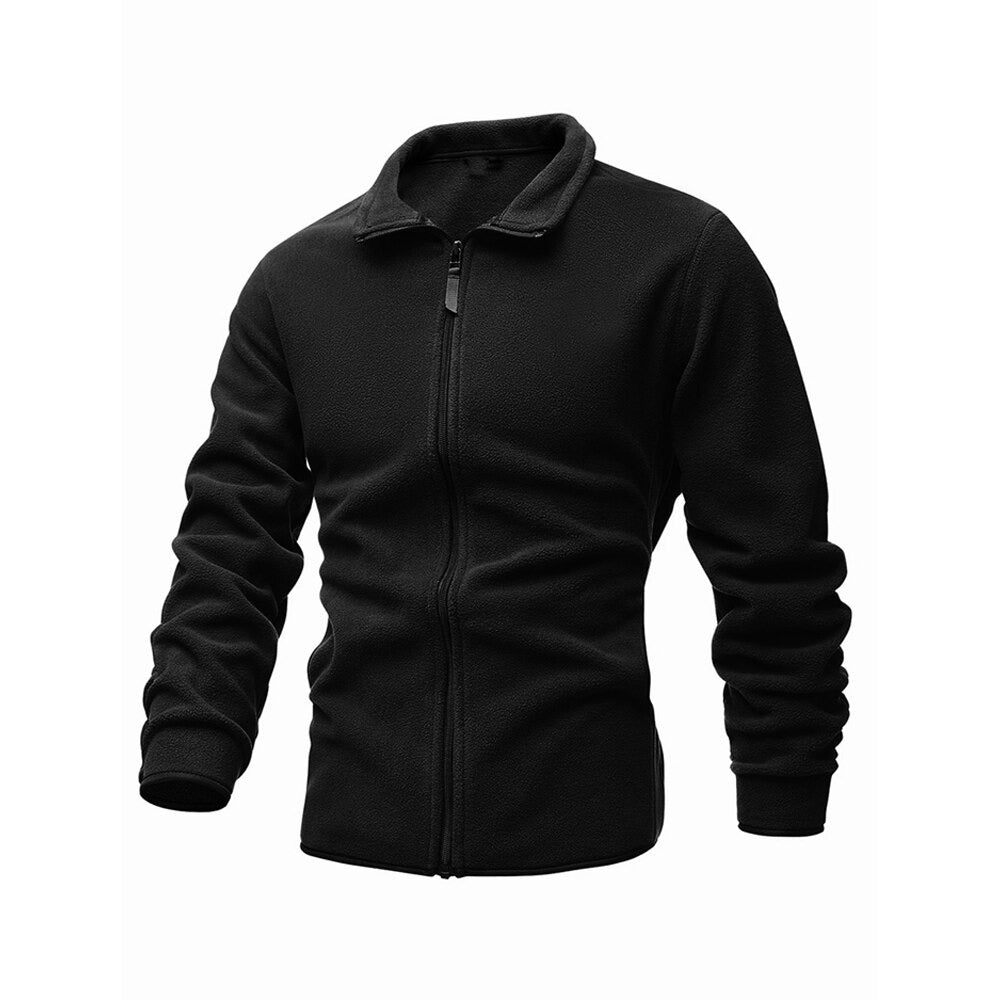 Winter men's fleece casual zipper jacket