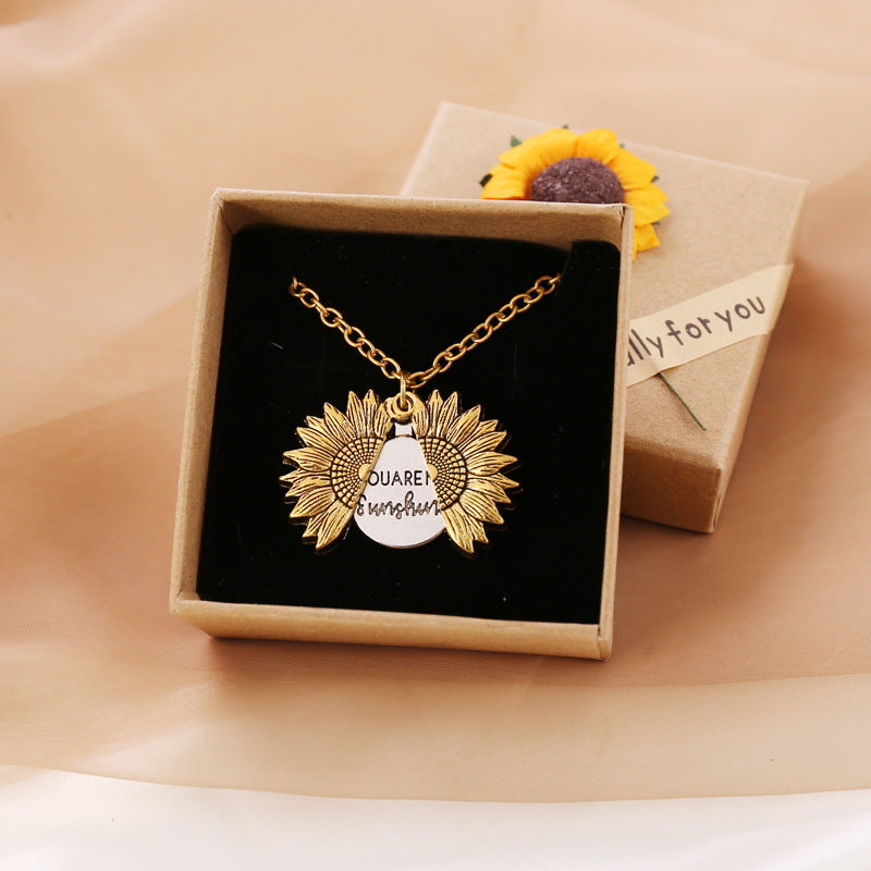 New European And American Sunflower Necklace Pendant