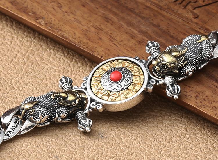 Vajra Pixiu Turning Retro Bracelet Male