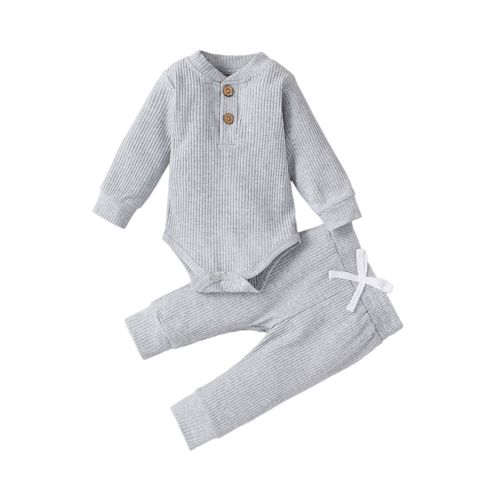 Boys And Girls Stand-up Collar Jumpsuit Long-sleeved Romper Trousers Two-piece Set