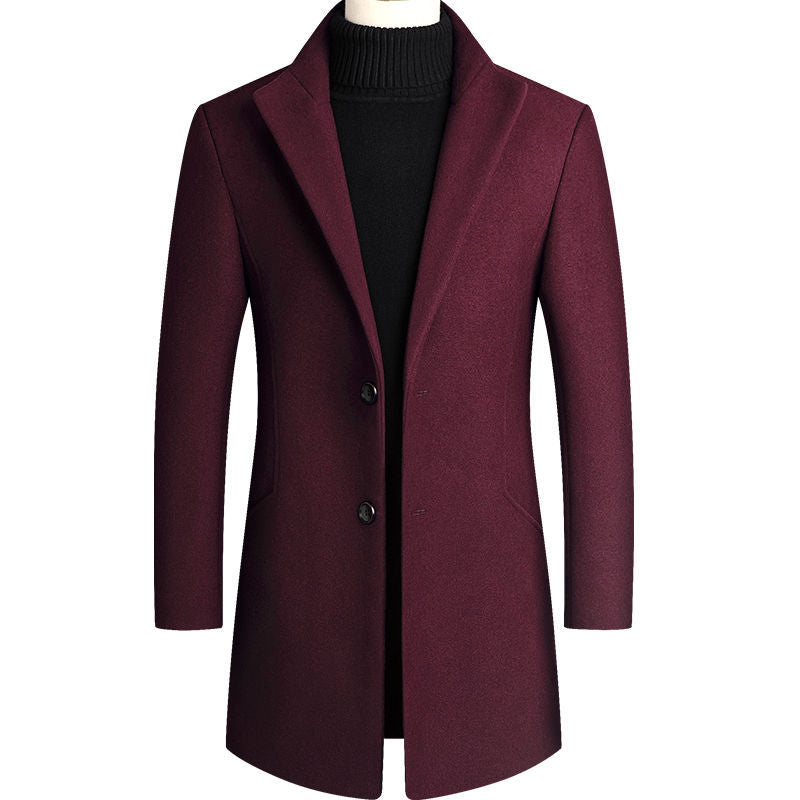 Men's wool coat medium length