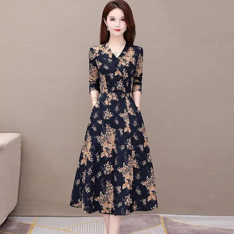 Women's Waist Slimming Dress With Belly Covering A-line Skirt