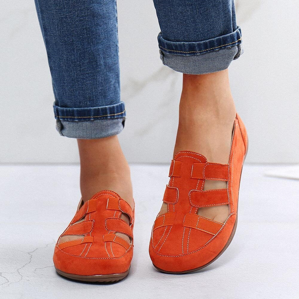 Baotou Flat T-shaped Hollow Casual Loafers Mother Shoes