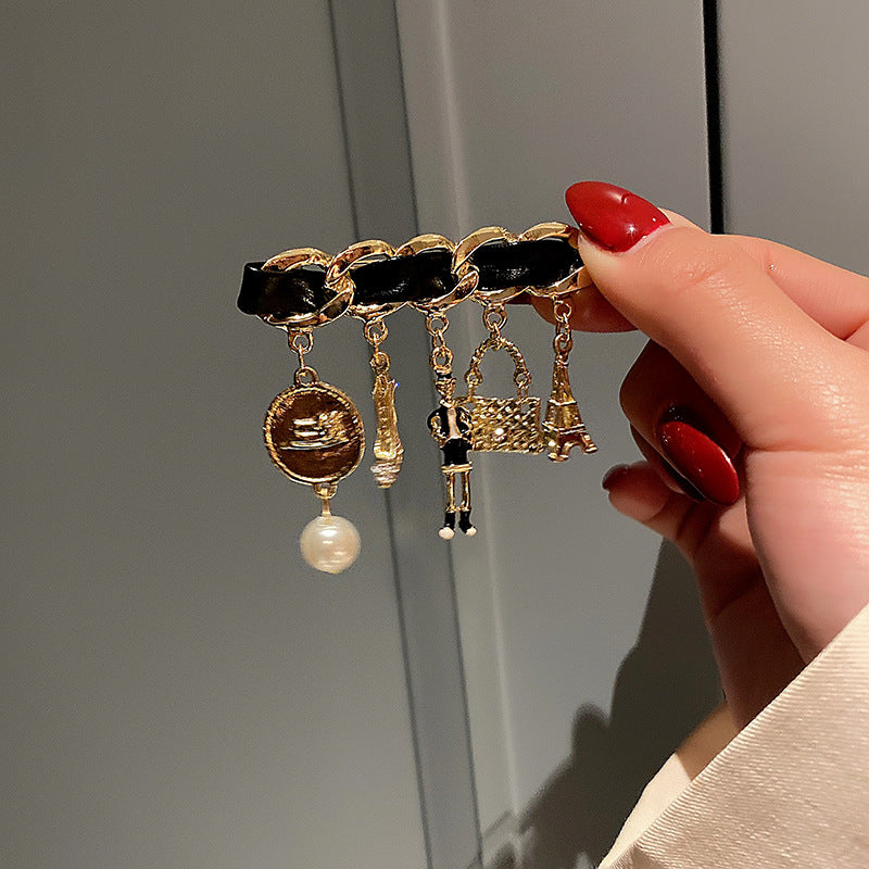 Pearl Brooch Female Pin Fixed Clothes Accessories Temperament