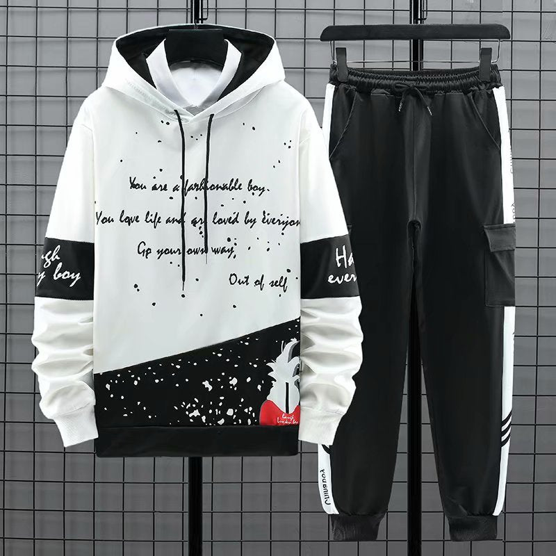 Loose Leisure Two-piece Sports Sweatshirt And Trousers