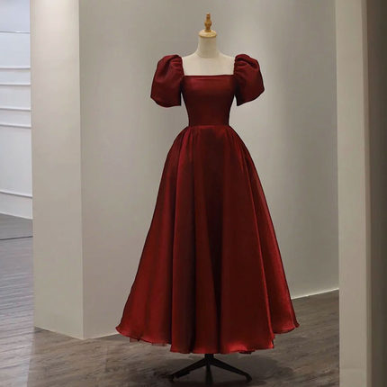 Toast dress bride 2021 new autumn and winter wine red engagement evening dress dress can usually be worn to thank the banquet woman