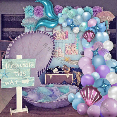 Mermaid Latex Balloon Combination Package Wedding Event Party Birthday Balloon Scene Decoration Supplies