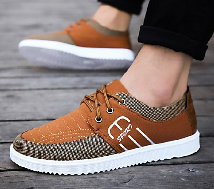 Men's shoes Korean version of the trend of new men's casual sports shoes simple and versatile canvas shoes breathable non-slip work shoes