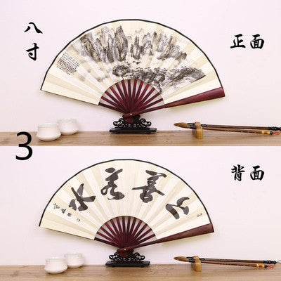 Ancient fan boys domineering folding fan summer girls Chinese fashion fan durable classical folding fan silk cloth carry