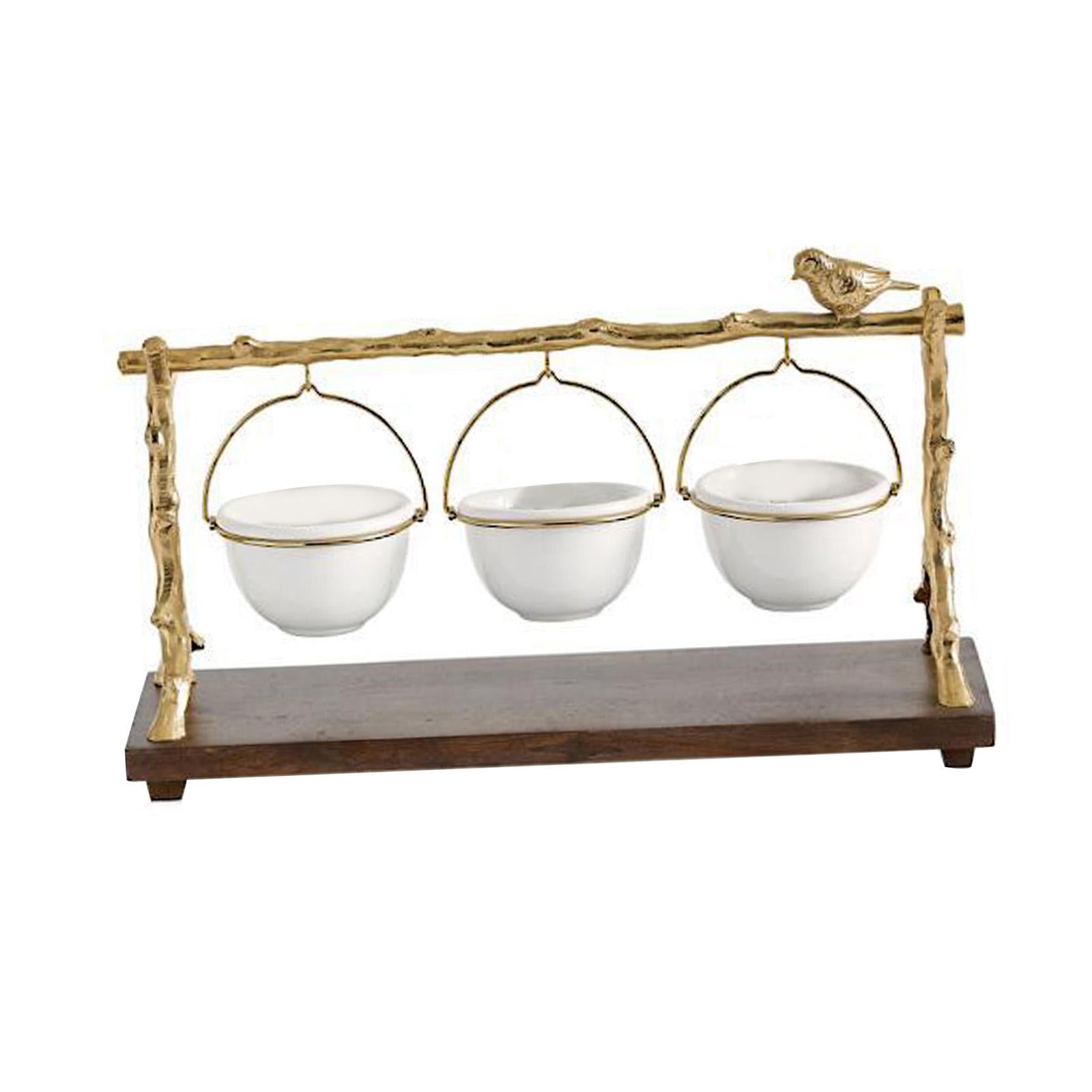 Resin Ornaments Golden Oak Branch Snack Bowl Rack