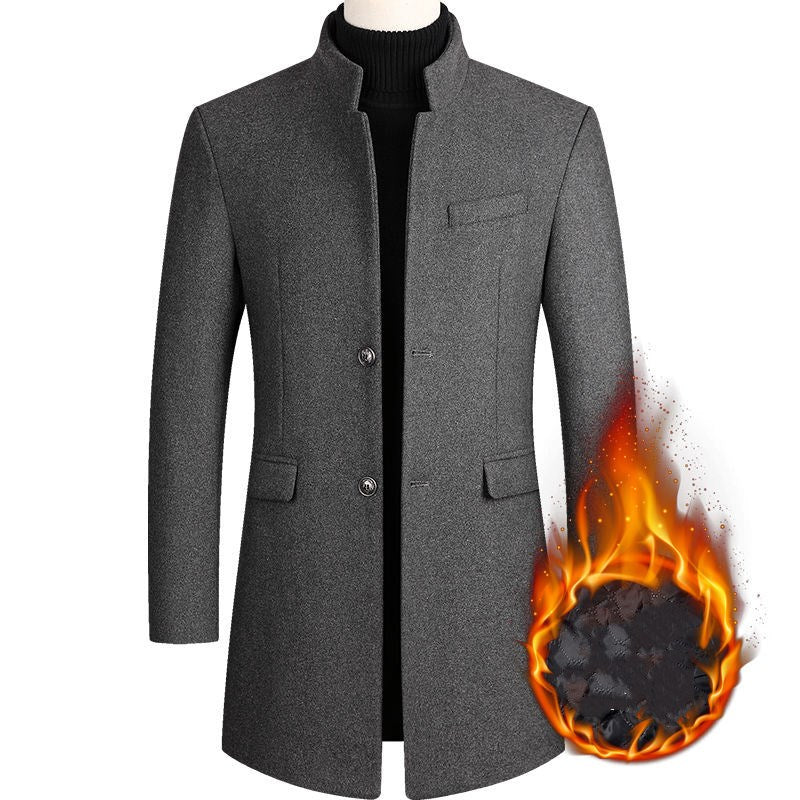 Men's wool coat medium length