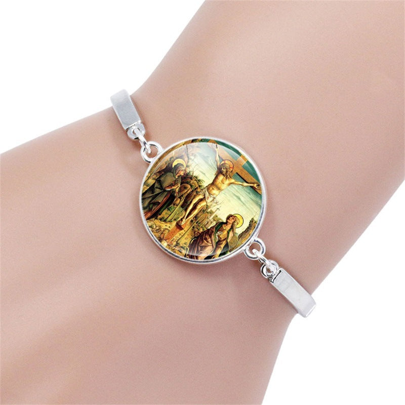 Sunflower Girl With Pearl Earrings World Famous Painting Bracelet