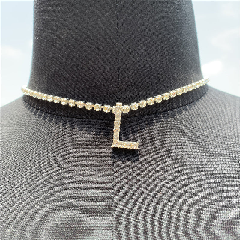 Rhinestone Pendant Simple Alloy Necklace