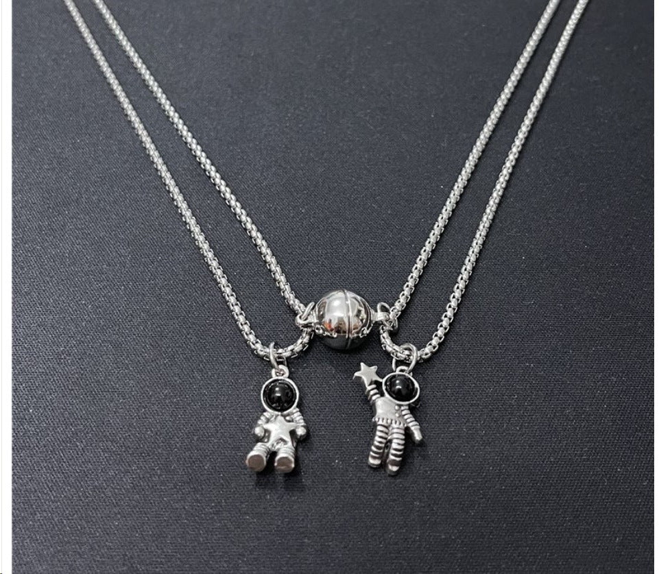 Couple Necklace Magnet Suction Female Clavicle Chain Commemorative Light Luxury Niche Pendant