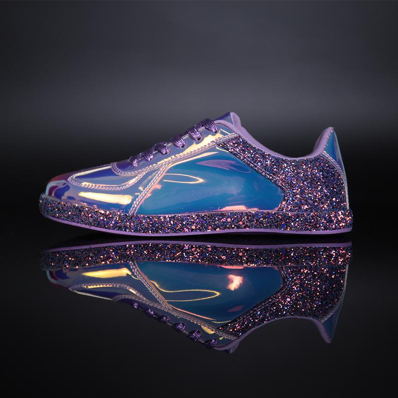 Shiny leather mirror phantom color trendy shoes