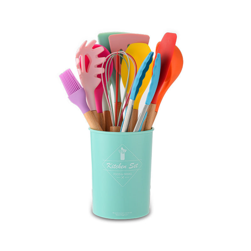 Silicone Kitchenware with Wooden Handle