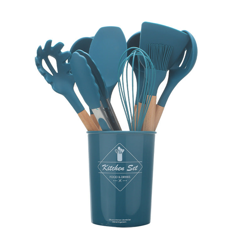 Silicone Kitchenware with Wooden Handle