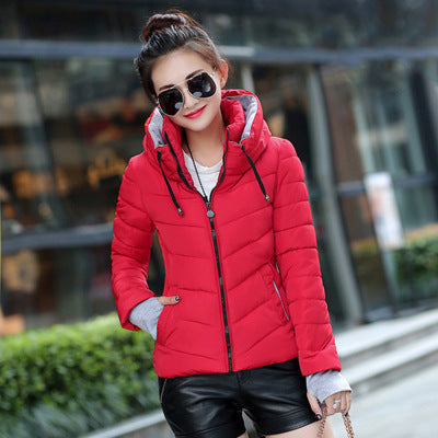 European and American cotton women's short section collar winter ladies cotton jacket slim jacket