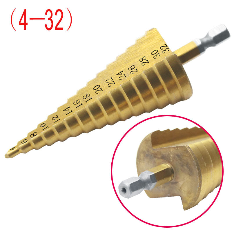 Hex shank step drill / pagoda drill / twist drill plate hole opener