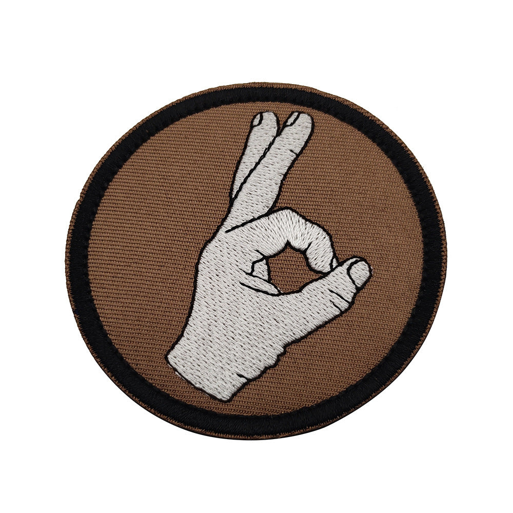 Fashion Simple Gesture Embroidery Velcro Badge