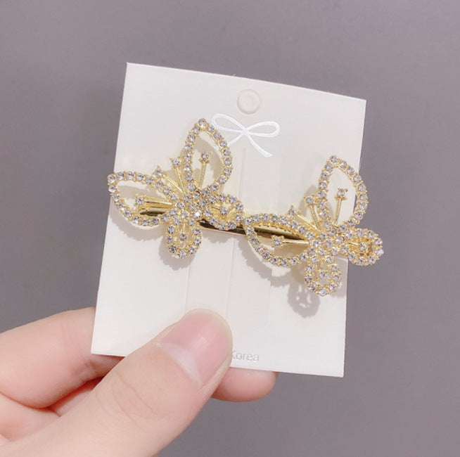 Bowknot Hairpin Bangs Headdress With Diamonds