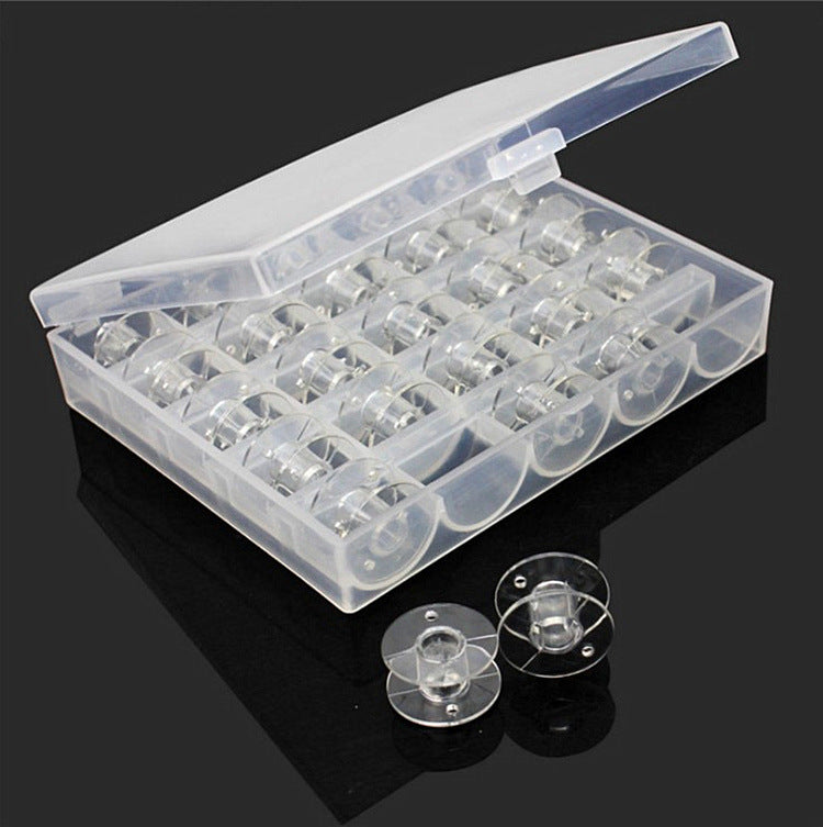 Transparent Plastic Sewing Machine Spool Box With 25 Bobbins