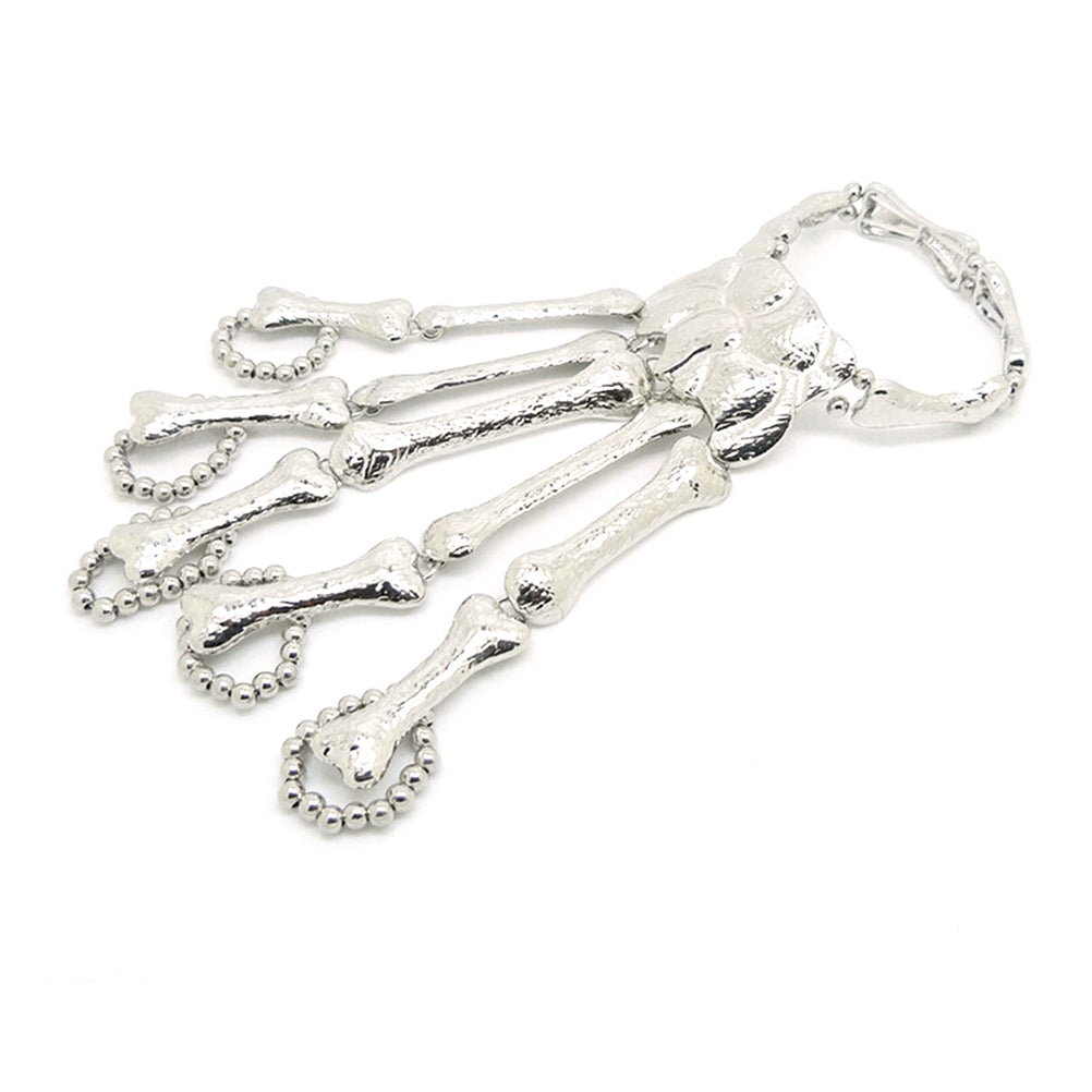 Stylish Skeleton Skull Hand Talon Finger Bone Slave Bracelet Alloy Wristbands Pulseiras Bangle Wrist Chain for Women