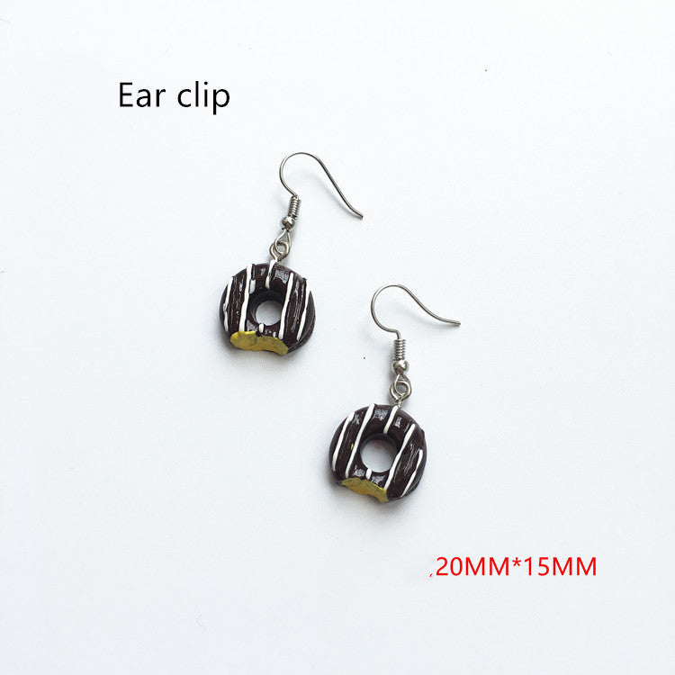 Donut simulation drink earrings