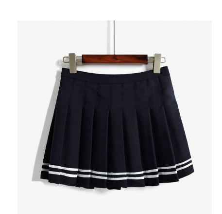 2021 Femmes Kawaii Vintage AA Taille Haute Plissée Jupe Femelle Japonais Harajuku Britannique Preppy Style Mignon Jupes Pour Femmes