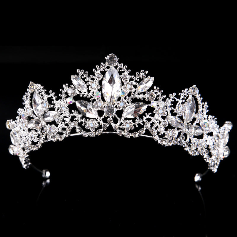 New Fashion Baroque Luxury Crystal AB Bridal Crown Tiara Light Gold Tiara Tiaras for Women Bride Hair Wedding Accessories