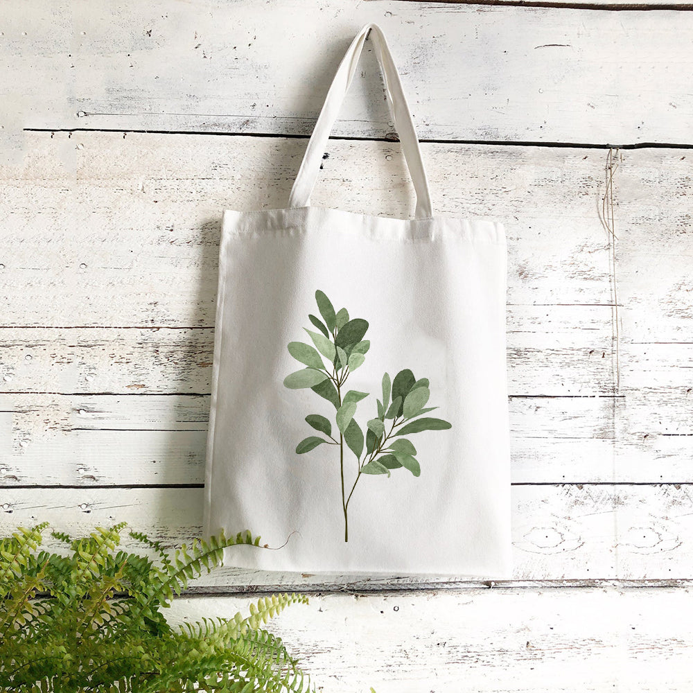 Plant Print Student Large-capacity Single Shoulder Canvas Bag