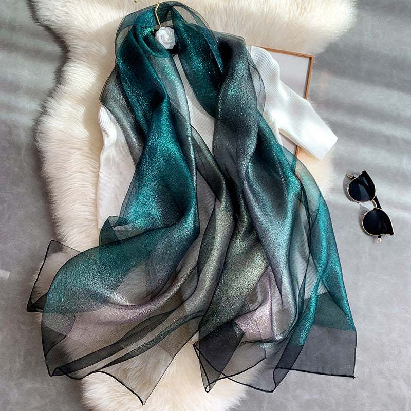 Women's Silk Gradient Warm Versatile Scarf