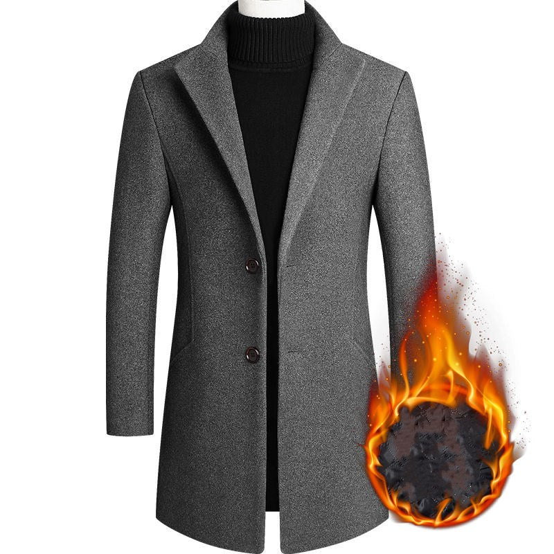 Men's wool coat medium length