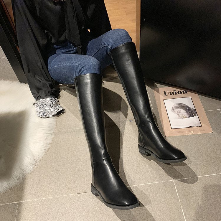 Women's thick heel mid-heel over the knee boots women