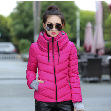 European and American cotton women's short section collar winter ladies cotton jacket slim jacket