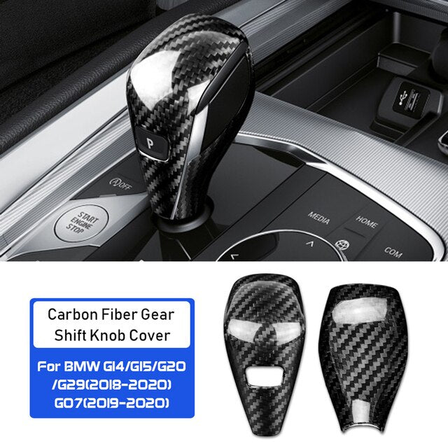 AIRSPEED for BMW G20 Z4 G29 G14 G15 X7 G07 Accessories Real Carbon Fiber Car Gear Shift Knob Cover Sticker Interior Trim Styling