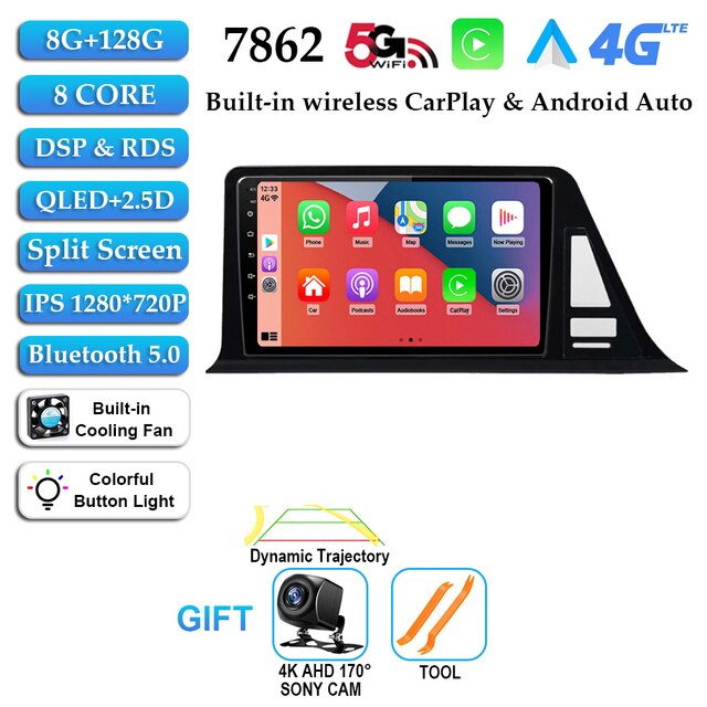 Android 12 For Toyota C-HR CHR 2016 2017 2018 2019 2020 Car Radio Multimedia Video Player Autoradio Stereo Mirror Link WIFI DVD