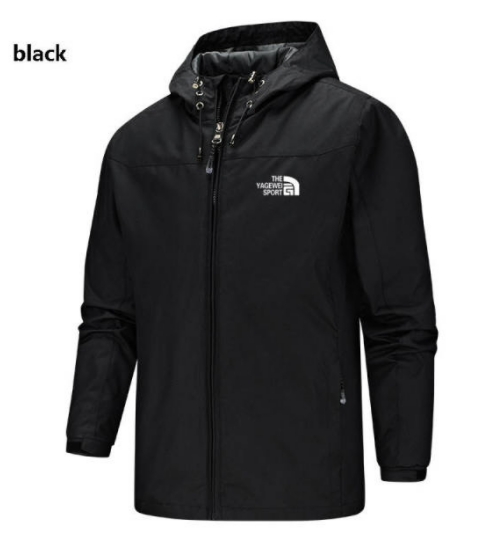 Autumn winter lightweight men's jacket with hood with waterproof and windproof zipper outdoor fashion men's sports jacket jacket