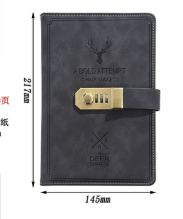 A5 retro password book with lock diary thickened creative hand ledger student notepad stationery notebook Korean